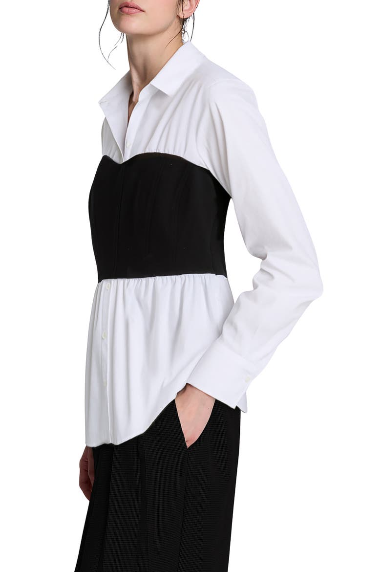 Bustier Poplin Shirt, Alternate, color, PURE WHITE