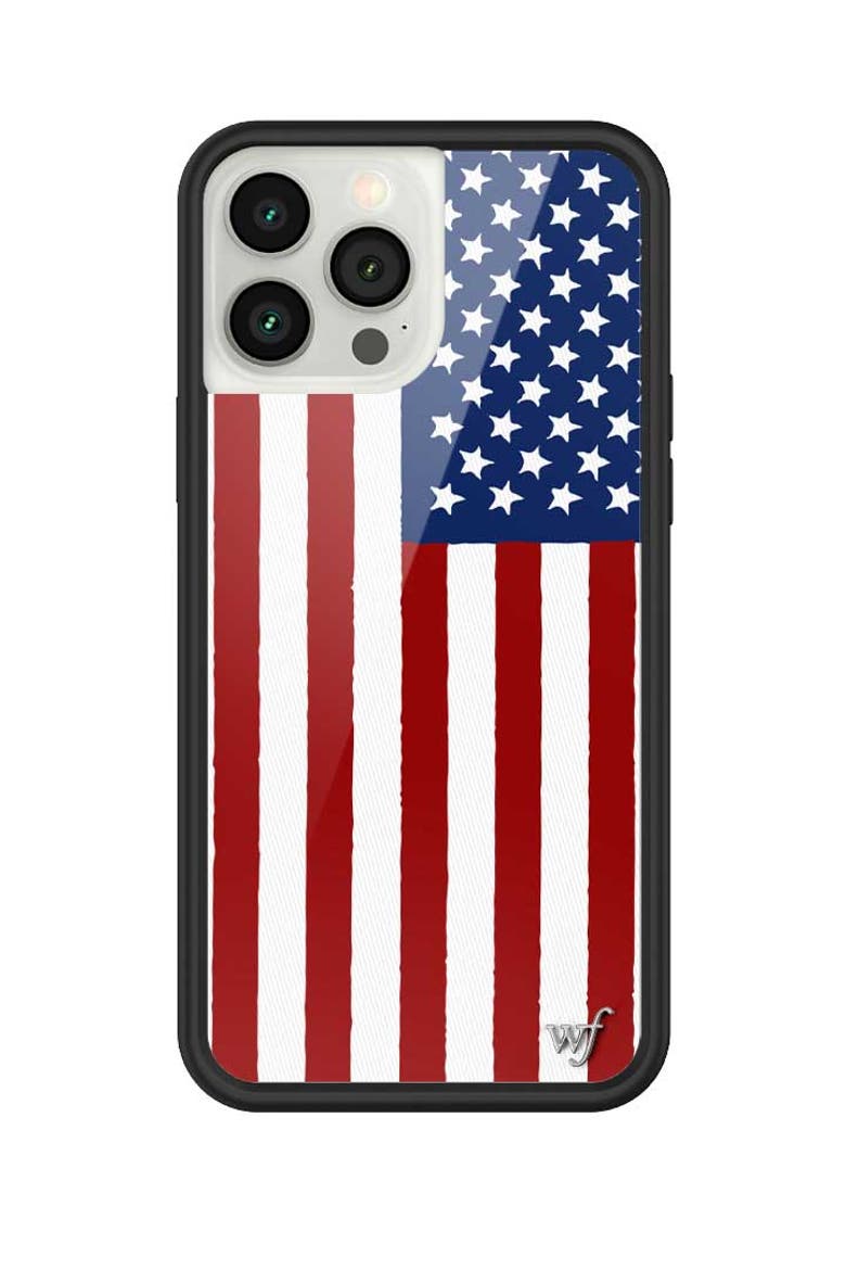 American Flag iPhone Case, Main, color, Red