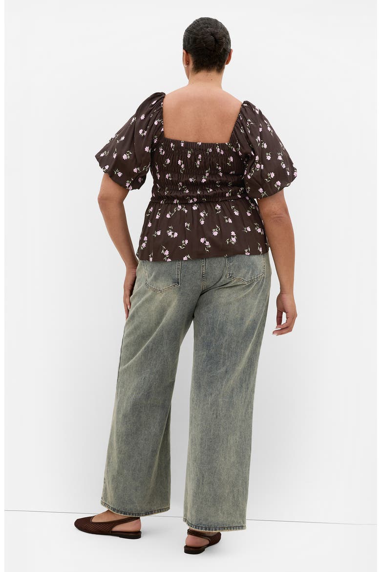 Aire Field Print Peplum Top, Alternate, color, STRAWBERRY FIELDS