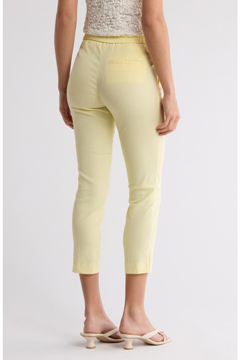 Treeca Linen Blend Pull-On Crop Pants, Alternate, color, LEMON