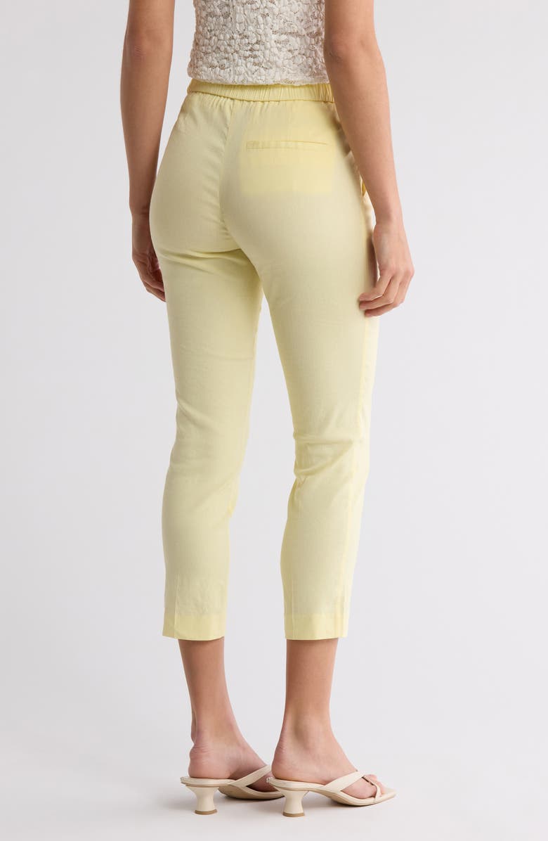 Theory Treeca Linen Blend Pull-On Crop Pants, Alternate, color, Lemon