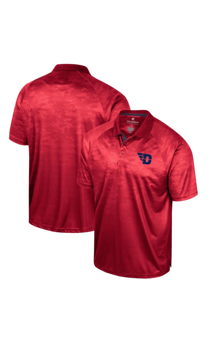 COLOSSEUM Men's Colosseum Red Dayton Flyers Honeycomb Raglan Polo, Alternate, color, Red