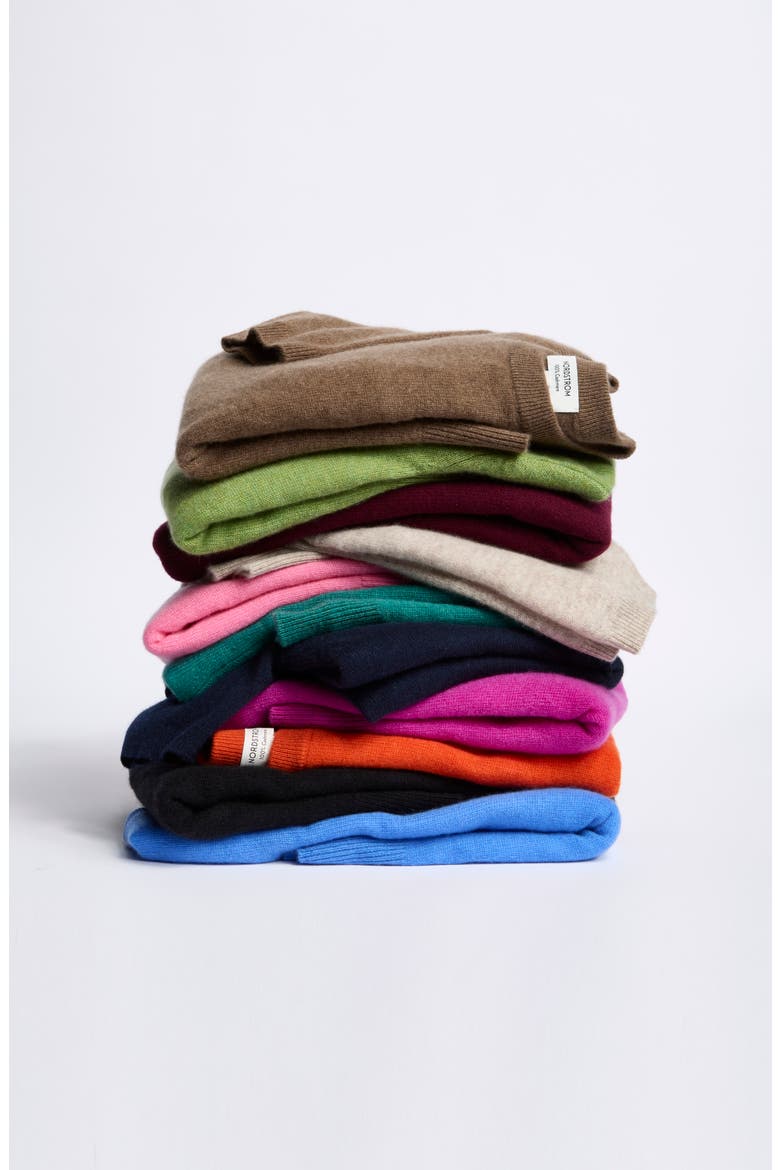 Short Sleeve Cashmere Sweater, Alternate, color, BLACK ROCK