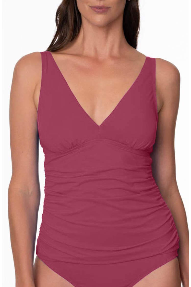Amber V-Neck Tankini Top, Main, color, MULBERRY