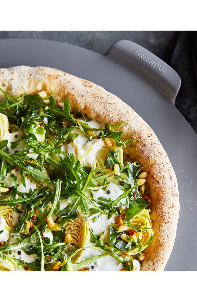 GreenPan Premiere Ovenware Round Pizza Baking Sheet, Alternate, color, Grey Tones