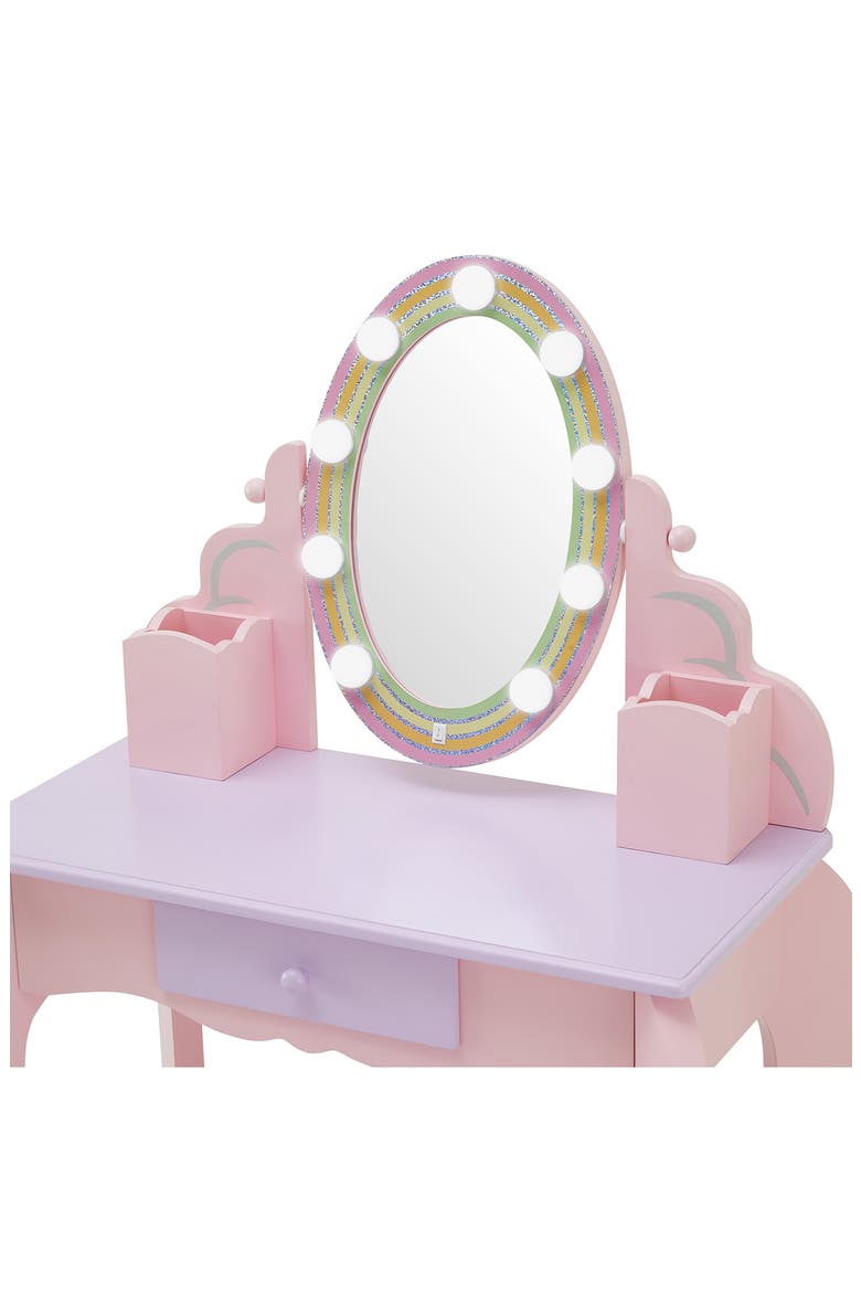 Fantasy Fields Little Princess Rapunzel Vanity Play Set with LED Mirror, Alternate, color, PINK