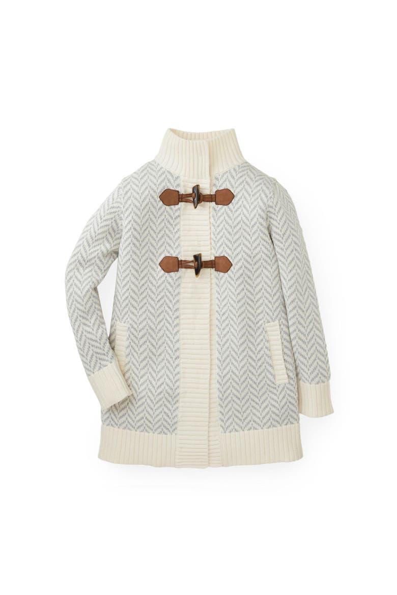 Baby Girls' Toggle Sweater Cardigan, Infant, Main, color, Gray Herringbone