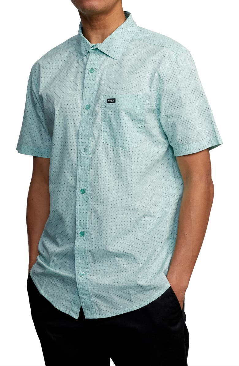RVCA Carlo Dot Short Sleeve Button-Up Shirt, Alternate, color, 