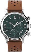 Timex® Marlin® Chronograph Leather Strap Watch, 40mm