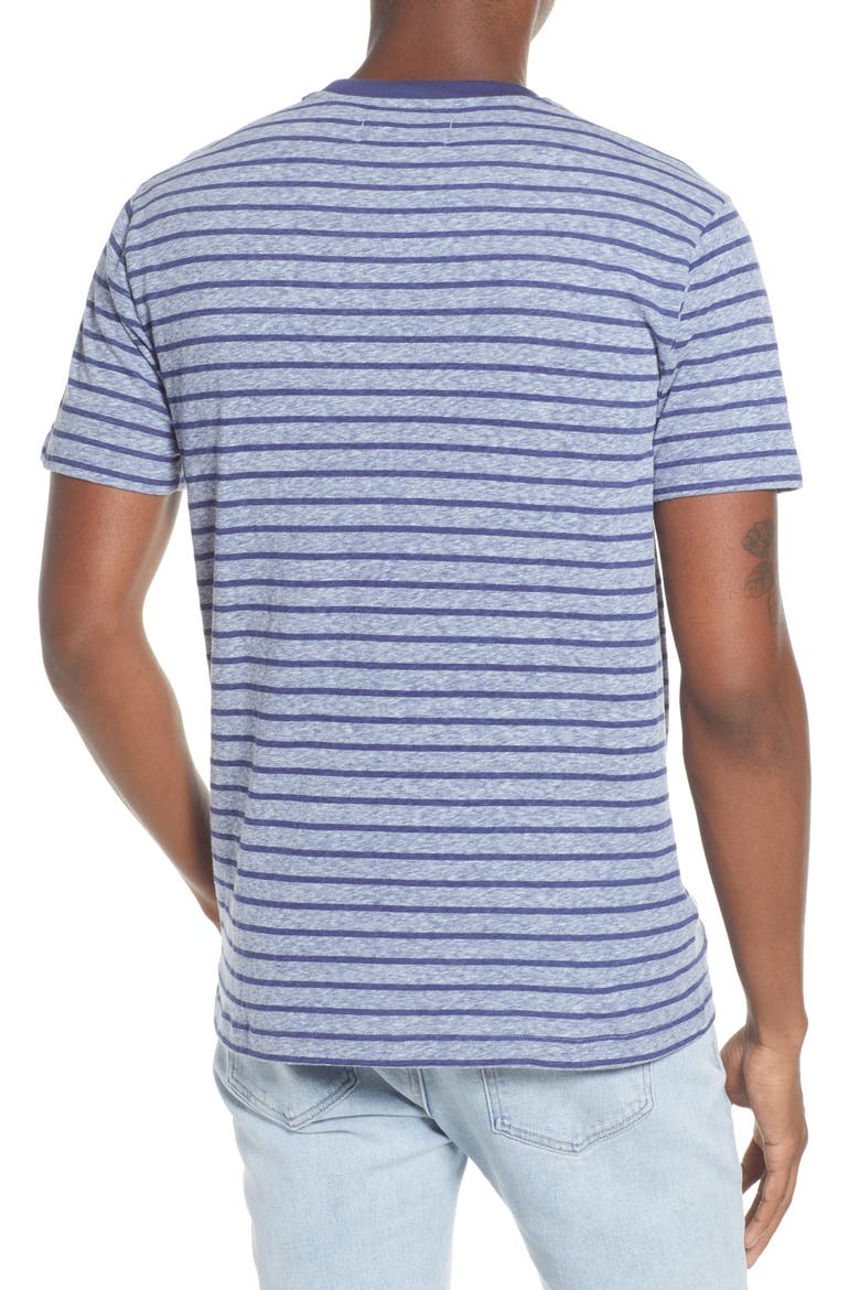 Men's Trim Fit Stripe Ringer T-Neck, Alternate, color, DARK SAPPHIRE