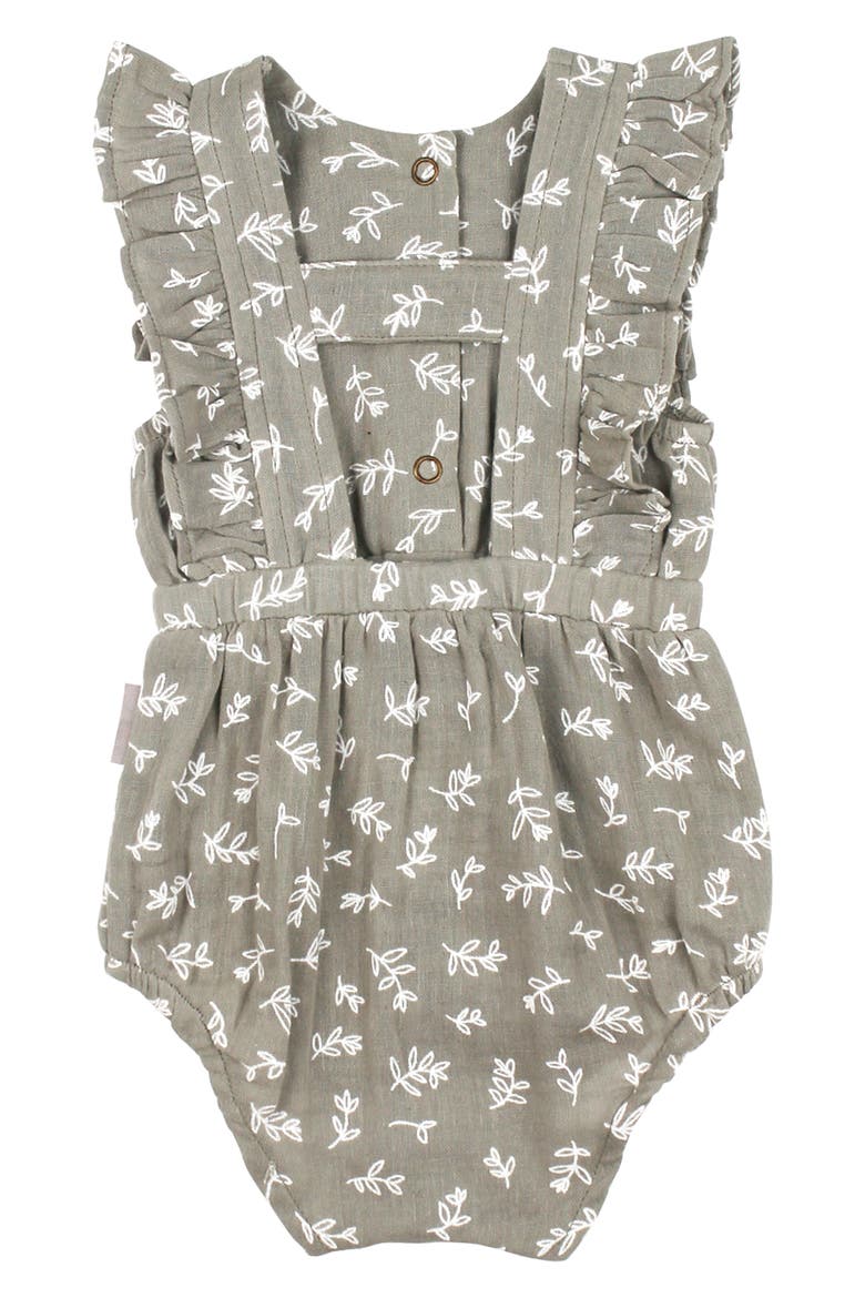Ruffle Organic Cotton Bodysuit, Alternate, color, FAWN LEAVES
