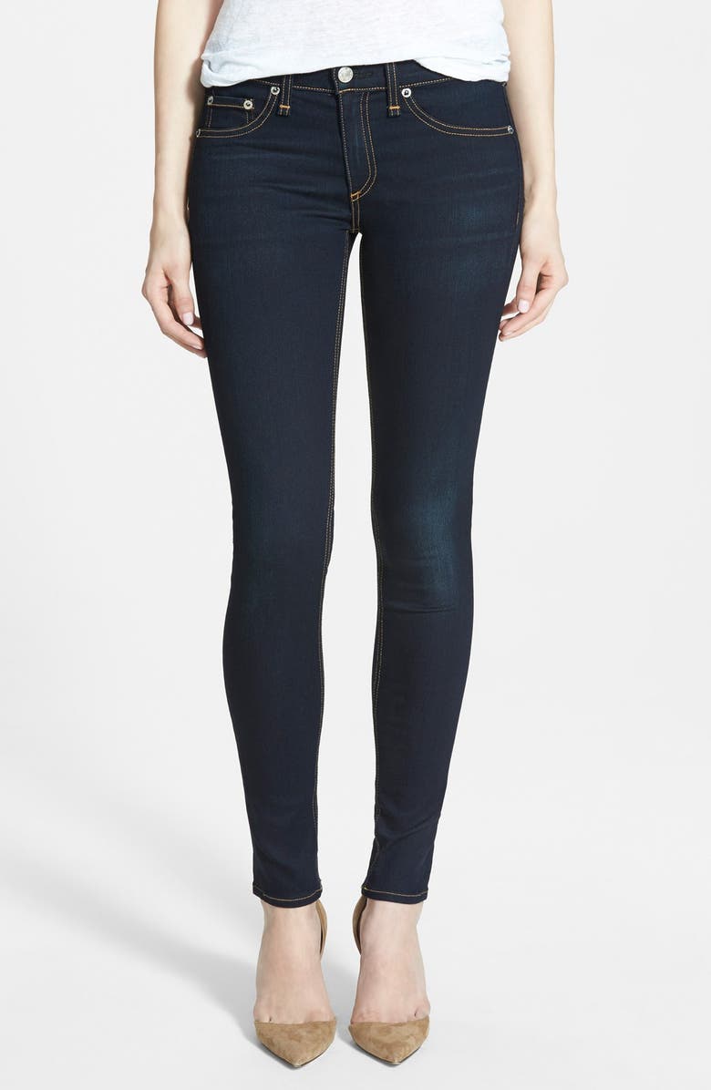 rag & bone/JEAN 'The Skinny' Mid Rise Jeans, Main, color, 