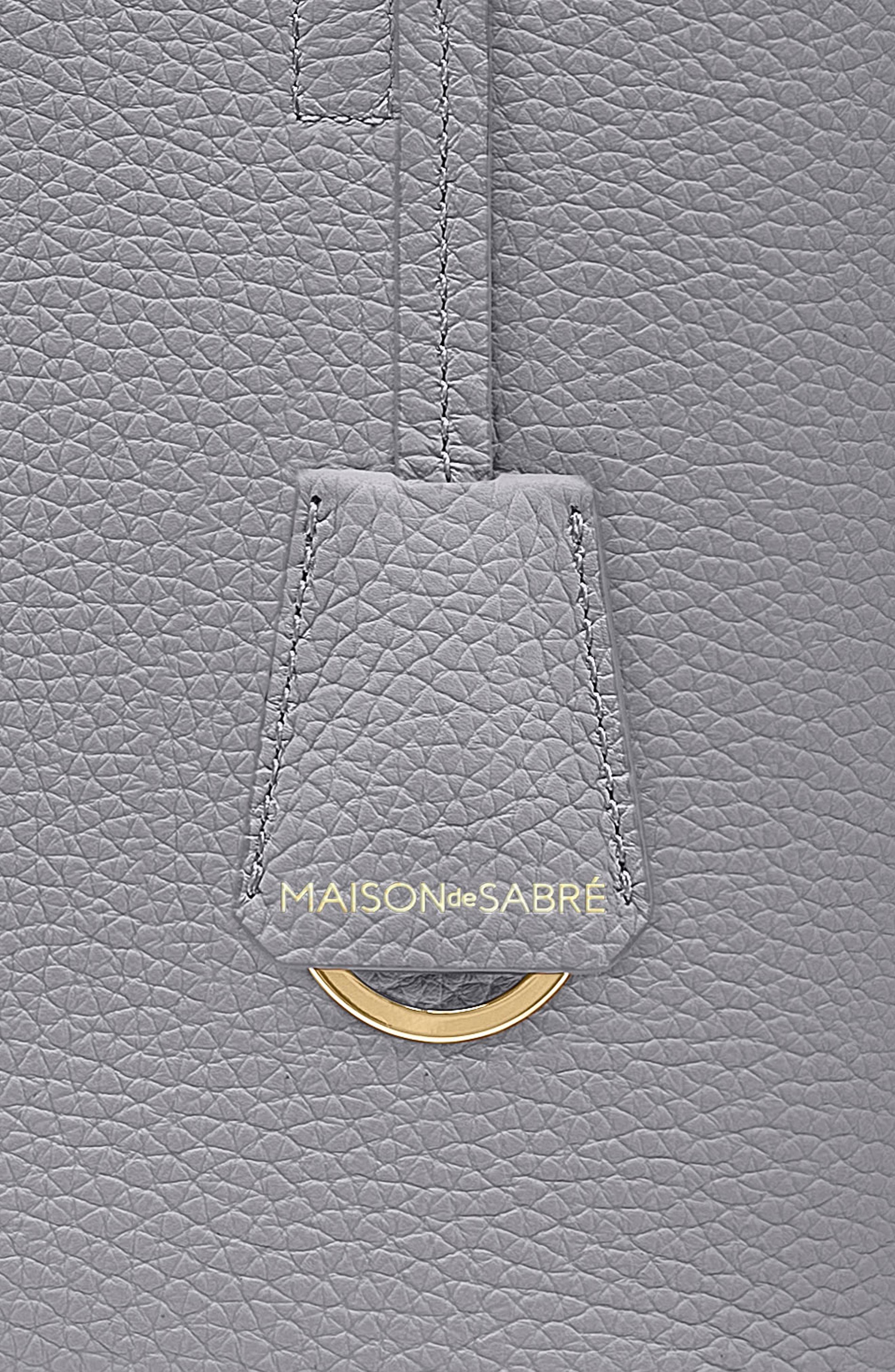 Small Leather Soft Tote, Alternate, color, Dove Grey