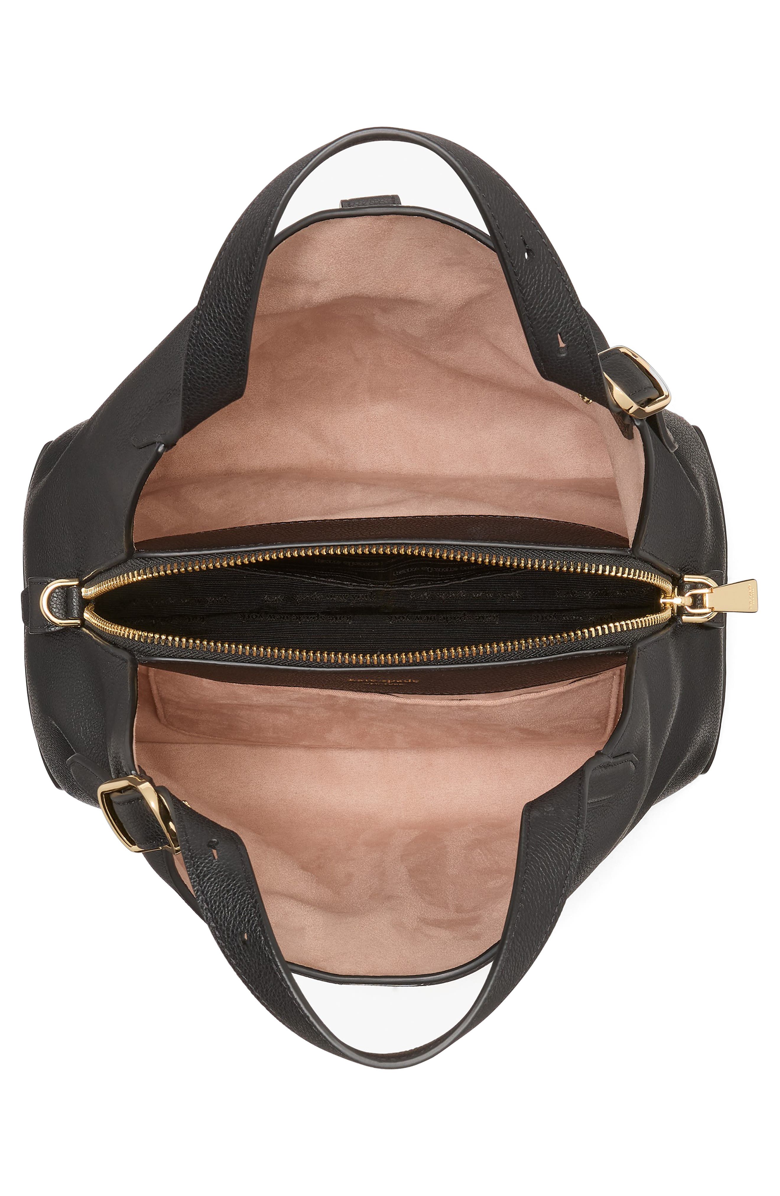 Kate Spade New York deco pebbled leather shoulder bag, Alternate, color, 