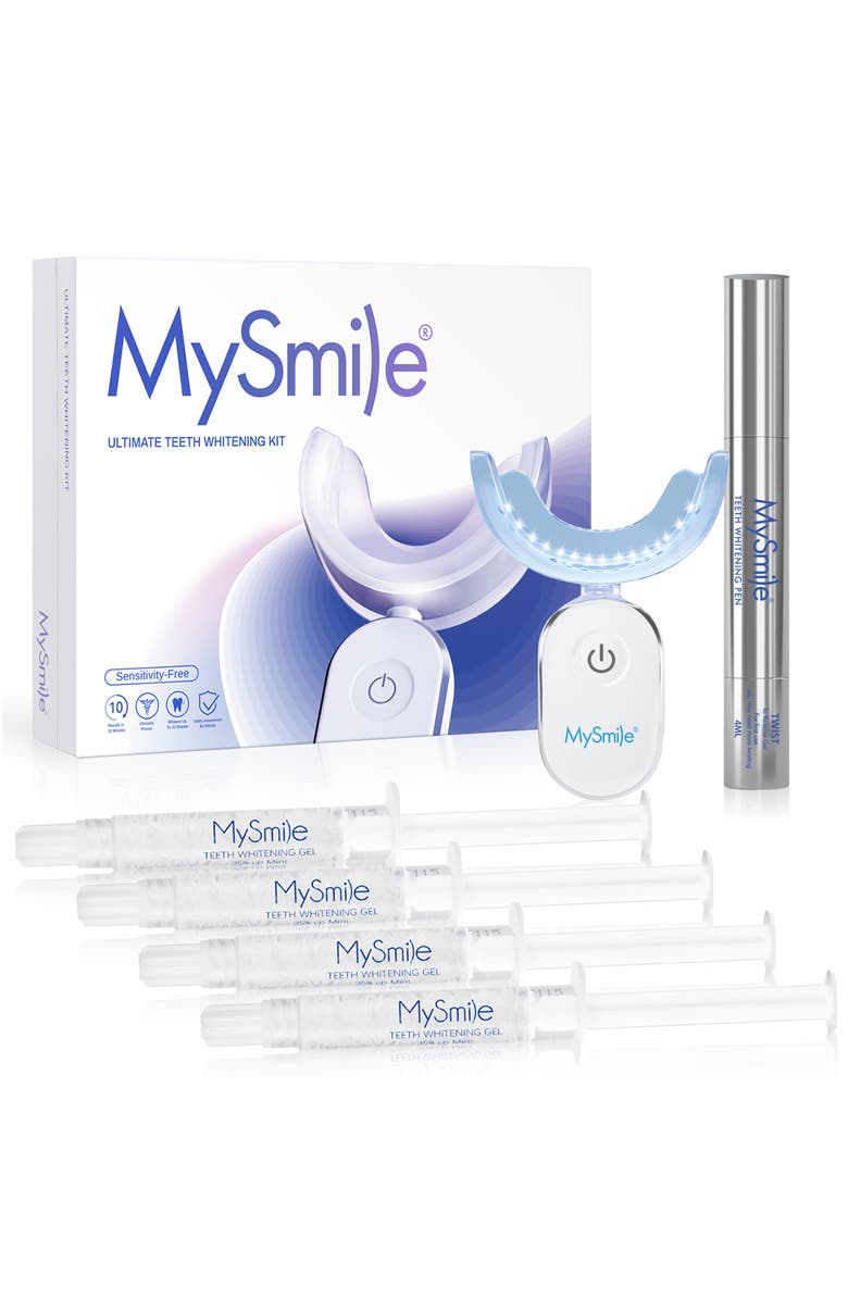 MySmile Premium 10 Min Teeth Whitening Kit with 28 LED Light, 35% CP Teeth Whitening Gel, Main, color, White