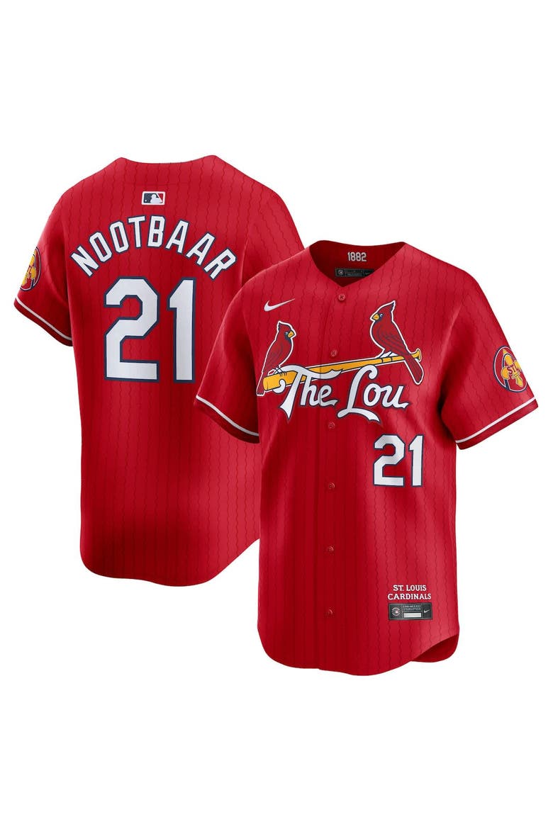 Men's Nike Lars Nootbaar Red St. Louis Cardinals City Connect Limited Jersey, Alternate, color, Red