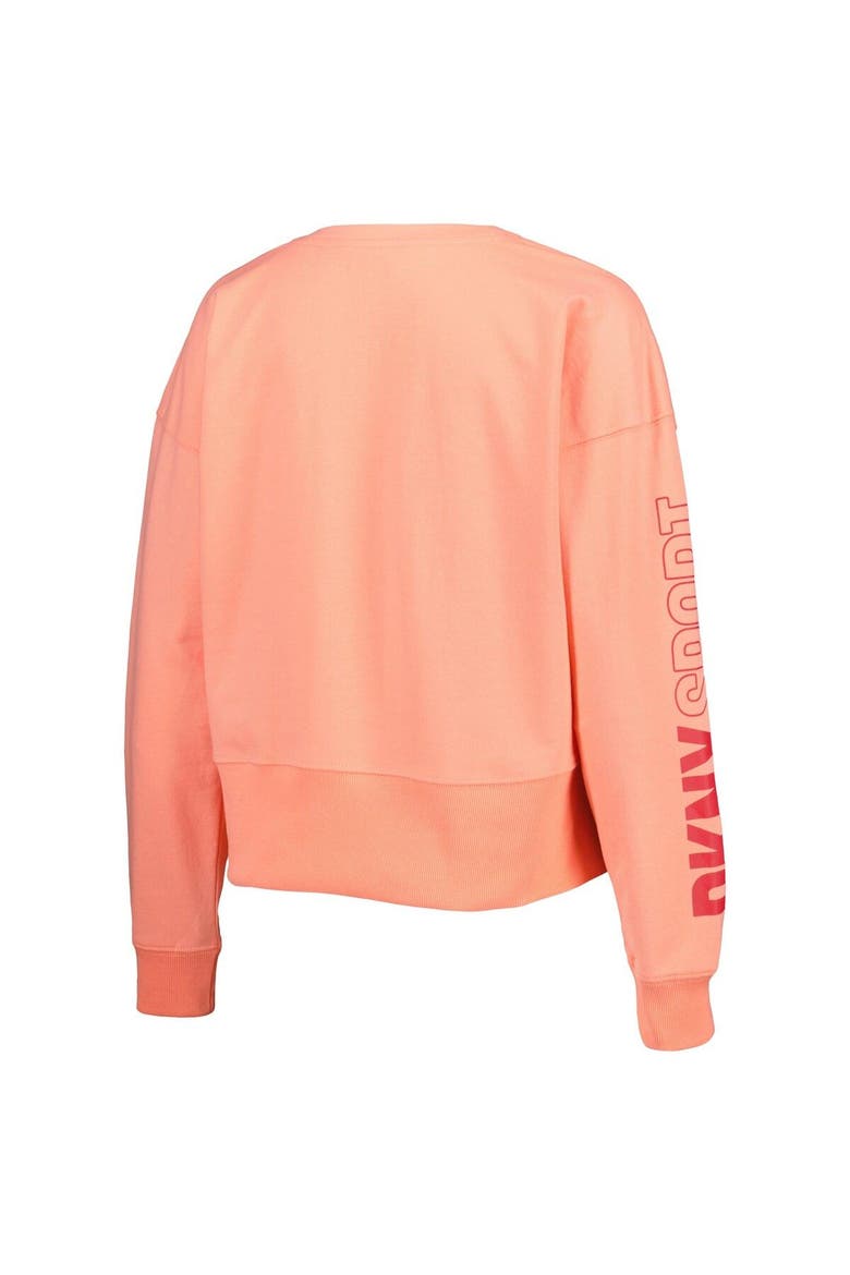 Women's DKNY Sport White Las Vegas Raiders Lily V-Neck Pullover Sweatshirt, Alternate, color, Coral
