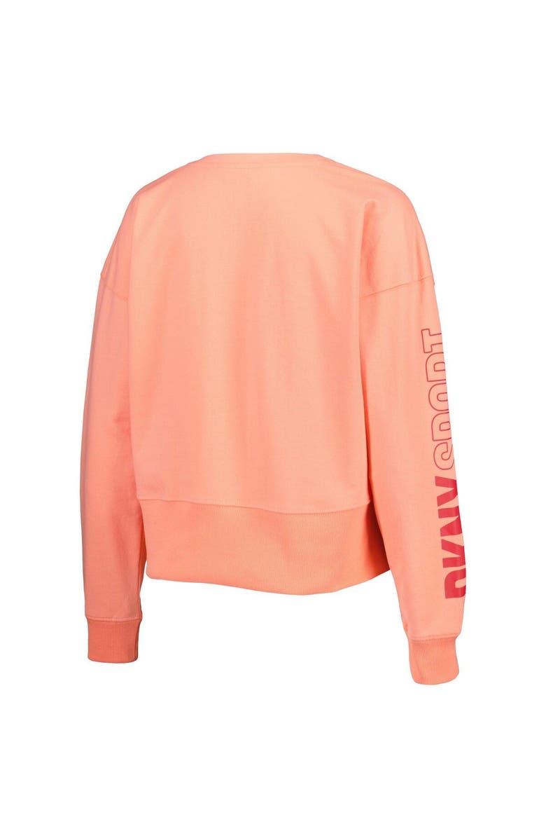 DKNY SPORT Women's DKNY Sport White Las Vegas Raiders Lily V-Neck Pullover Sweatshirt, Alternate, color, Coral
