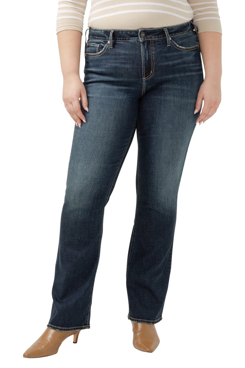 Suki Curvy Mid Rise Slim Bootcut Jeans, Main, color, INDIGO