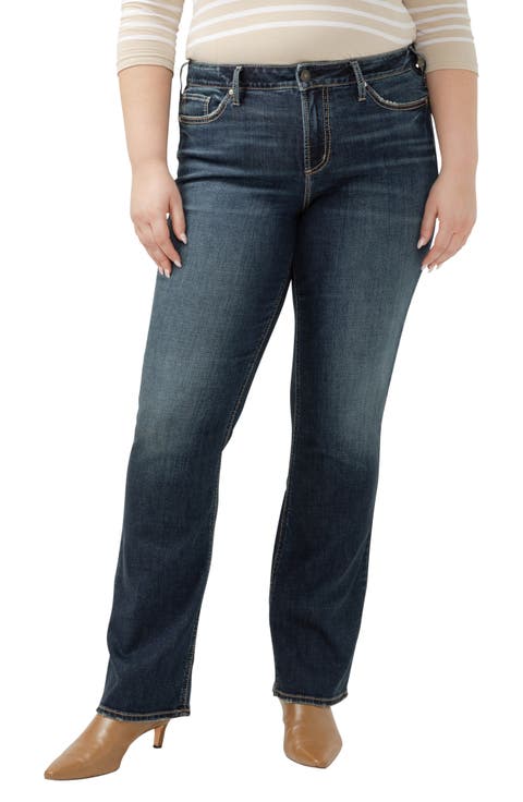 Suki Curvy Mid Rise Slim Bootcut Jeans (Plus)