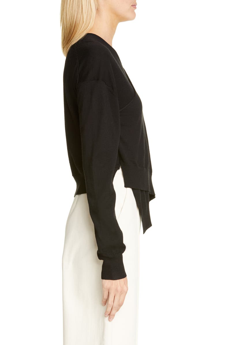 Rosetta Getty Wrap Front Merino Wool Sweater, Alternate, color, 