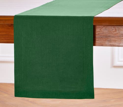 Solino Home Linen Table Runner In Green