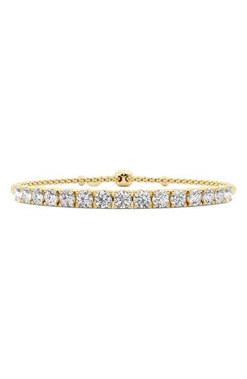 Everyday By Hautecarat Lab Grown Diamond Adjustable Tennis Bracelet In 14k Yellow Gold