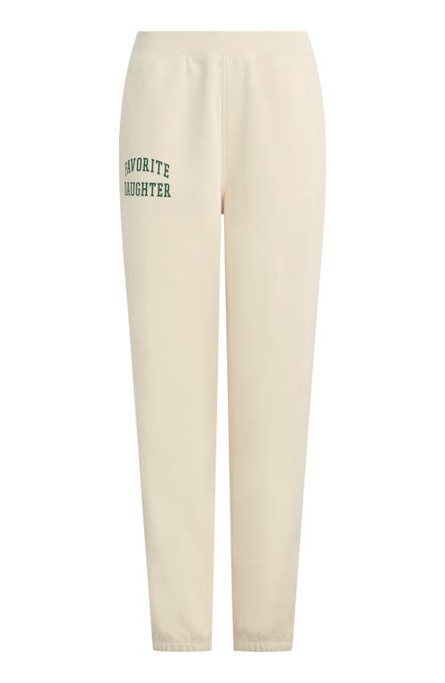 Favorite Daughter The Collegiate Tie Waist Joggers In Ivory
