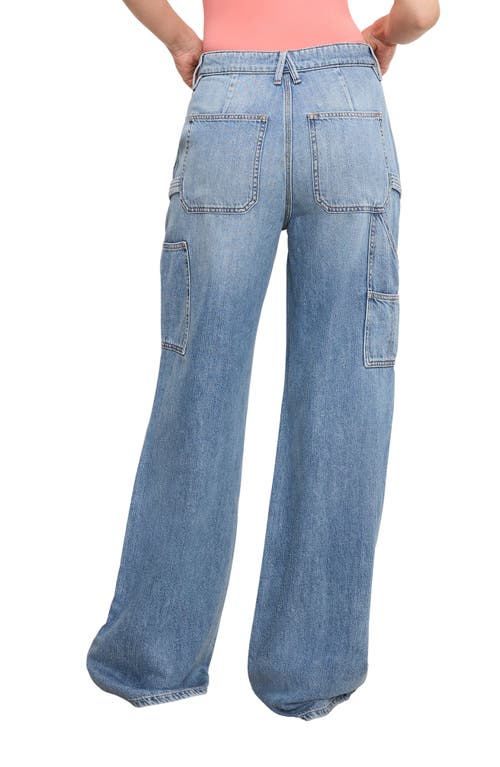 Good American Good Stand High Waist Straight Leg Carpenter Jeans In Indigo879