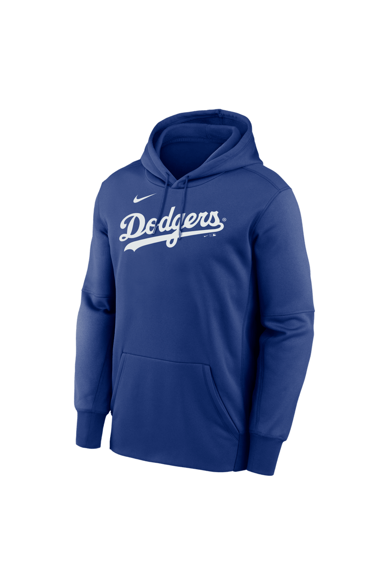 Men's Nike Royal Los Angeles Dodgers Primary Wordmark Therma Hoodie, Alternate, color, Royal
