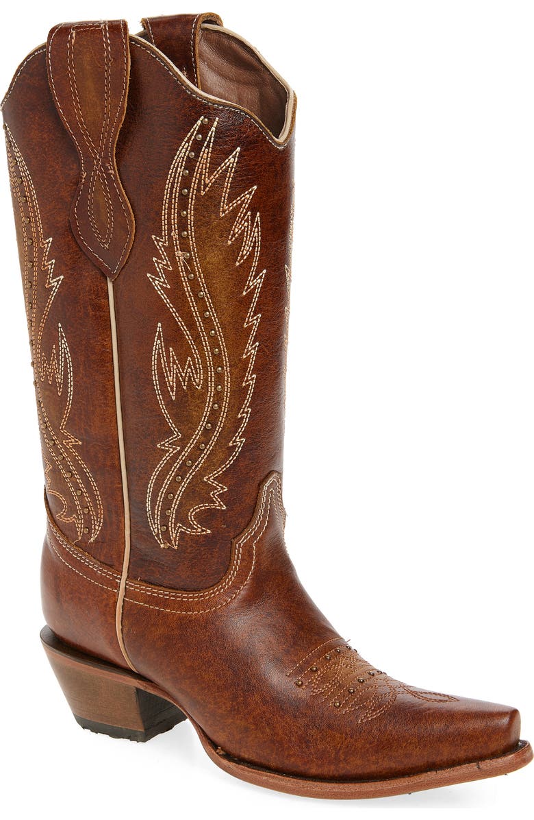 CIRCLE G Stud Embroidered Western Boot, Main, color,