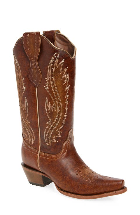 Stud Embroidered Western Boot (Women)