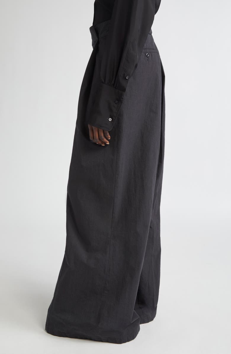 Cut Up Stripe Asymmetric Oversize Cotton Button-Up Shirt