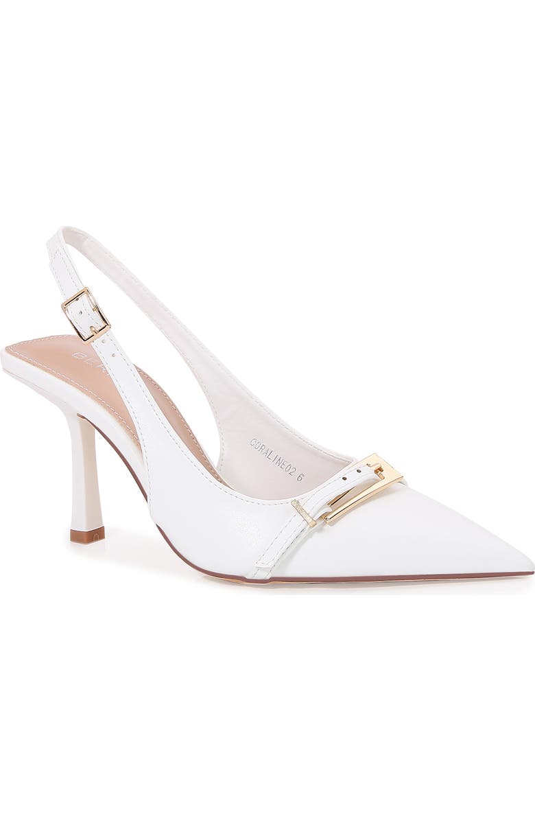 BERNESS Coraline Pointed Toe Slingback Pump, Main, color, White
