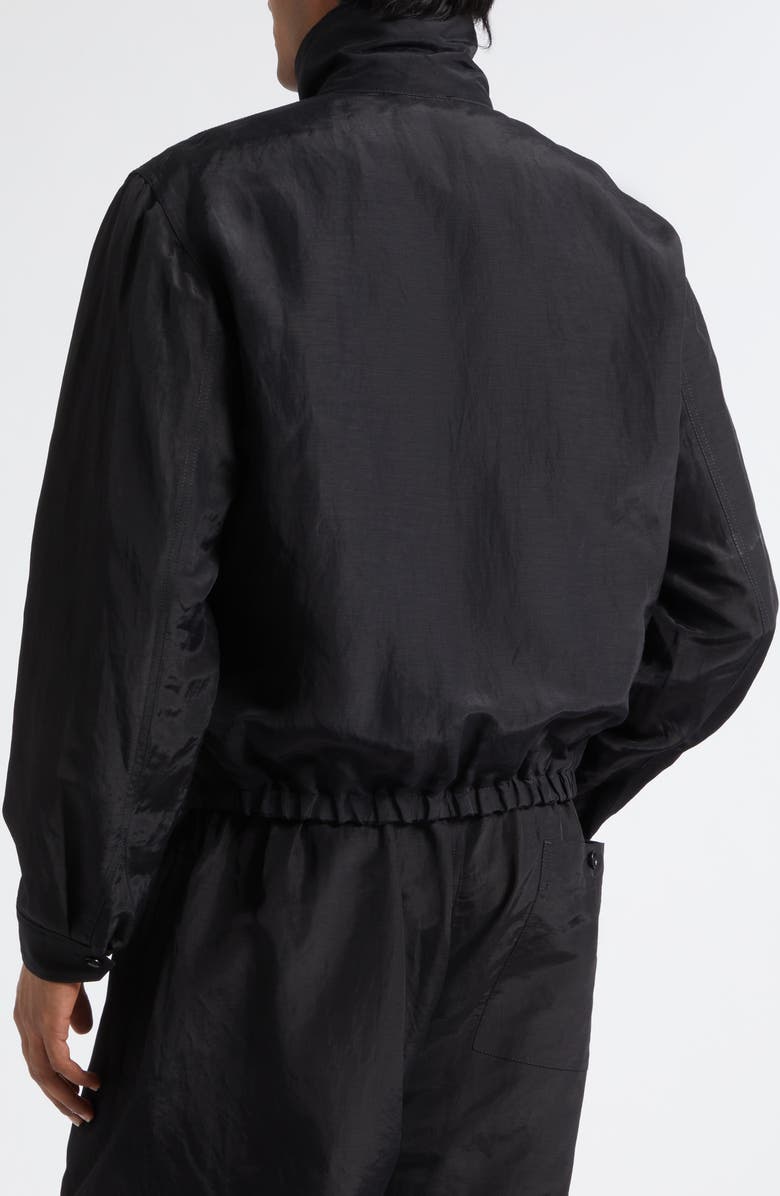 Lemaire Short Linen Blend Zip Jacket, Alternate, color, Black