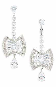 Tasha Crystal Bow Drop Earrings