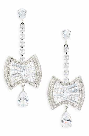 Tasha Crystal Bow Drop Earrings