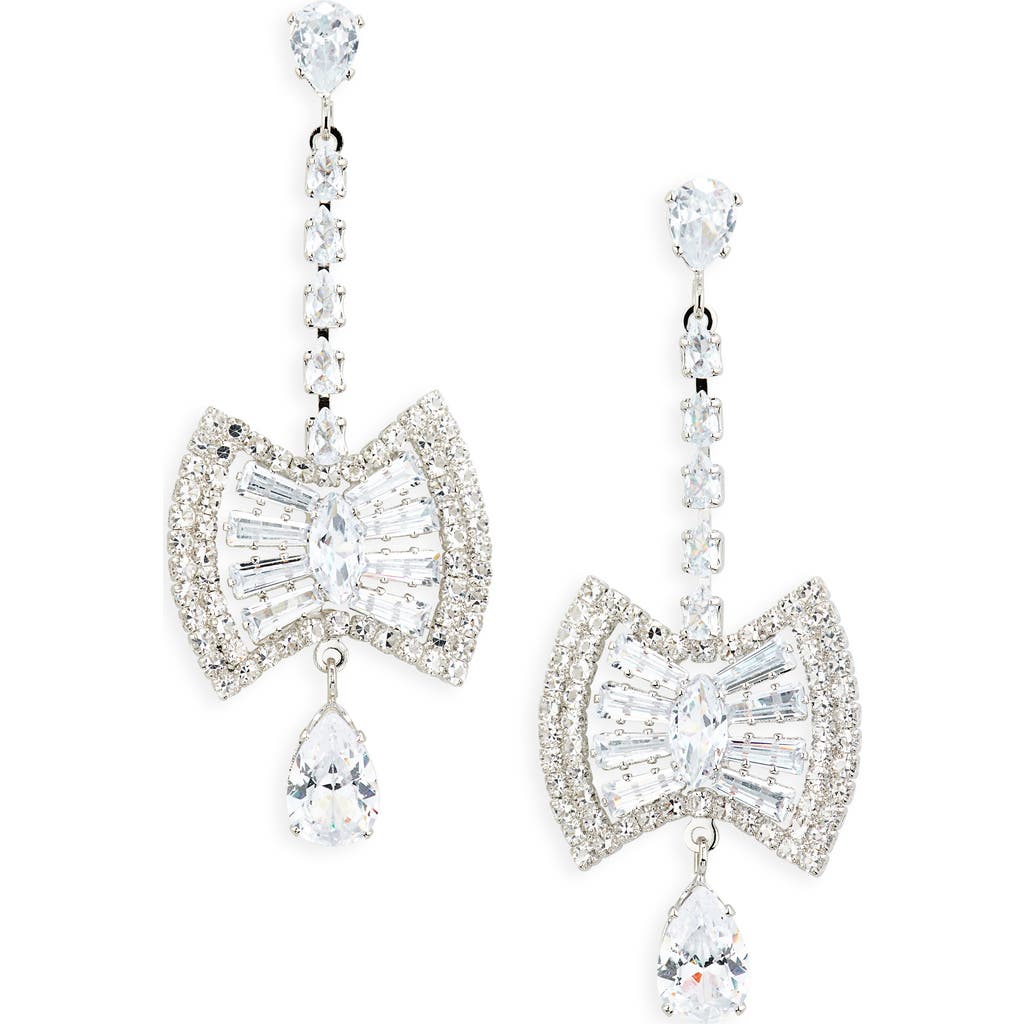 Tasha Crystal Bow Drop Earrings