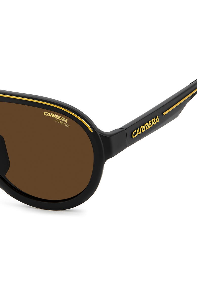 Carrera Eyewear C Sport 57mm Shield Sunglasses, Alternate, color, Matte Black/ Brown