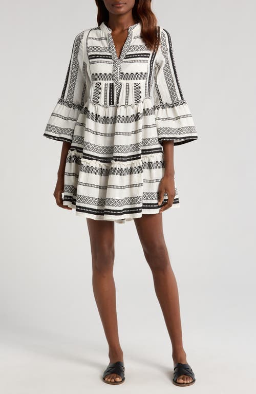 Elan Cotton Cover-up Babydoll Minidress In Multi