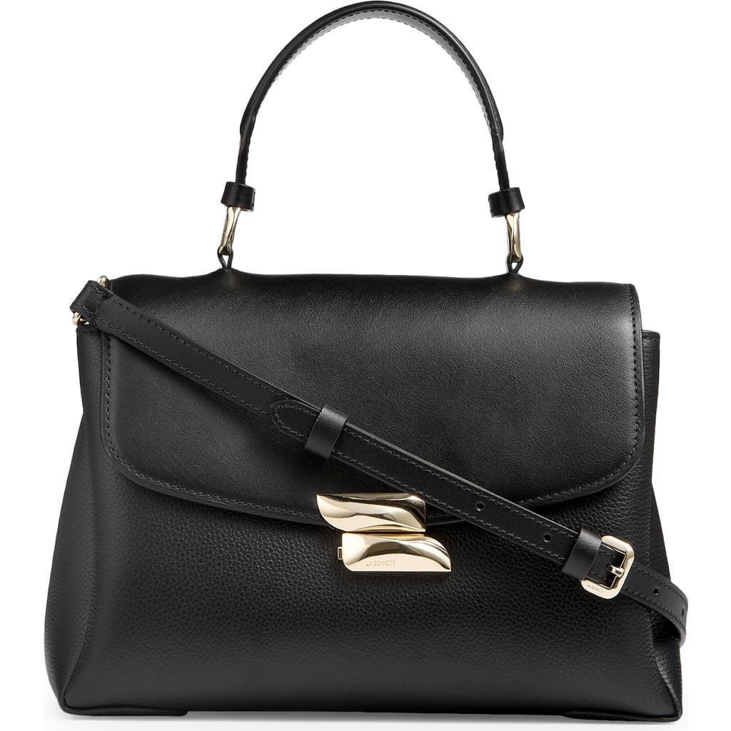 Lk Bennett Darcie Leather Top Handle Bag In Black