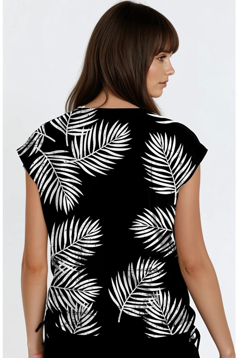 Plus Size Daphne Loose Fit Swim Top, Alternate, color, Black Palms