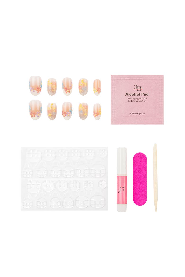 Pastel Petals Luxury Handmade Press On Nails, Alternate, color, Pastel Petals