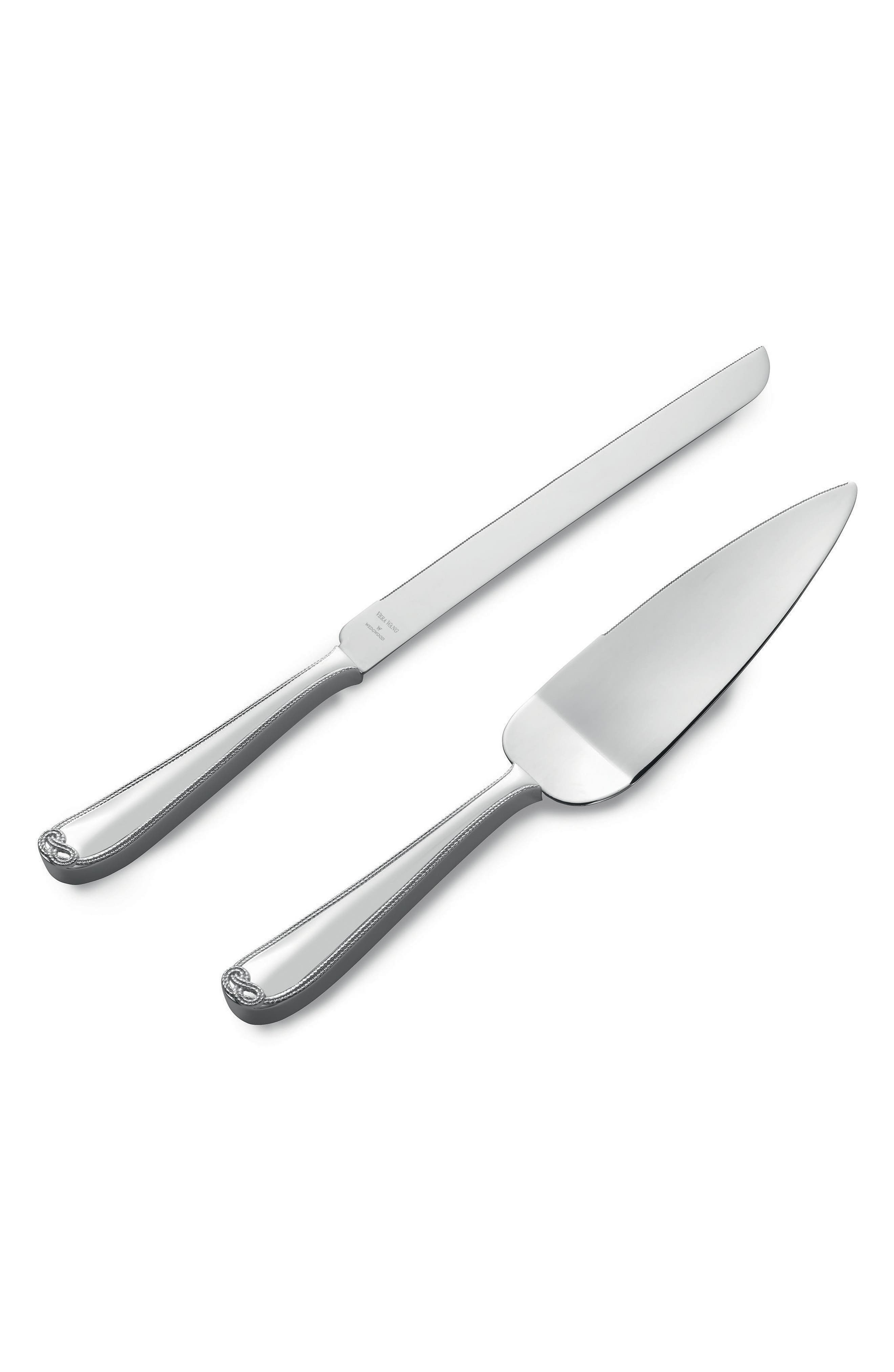 Vera Wang x Wedgwood Infinity Silver Plated Cake Knife & Server Set - Metallic Silver