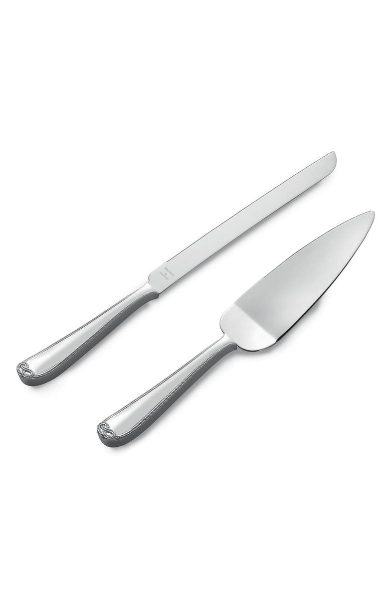 Vera Wang x Wedgwood Infinity Silver Plated Cake Knife & Server Set, Main, color, 