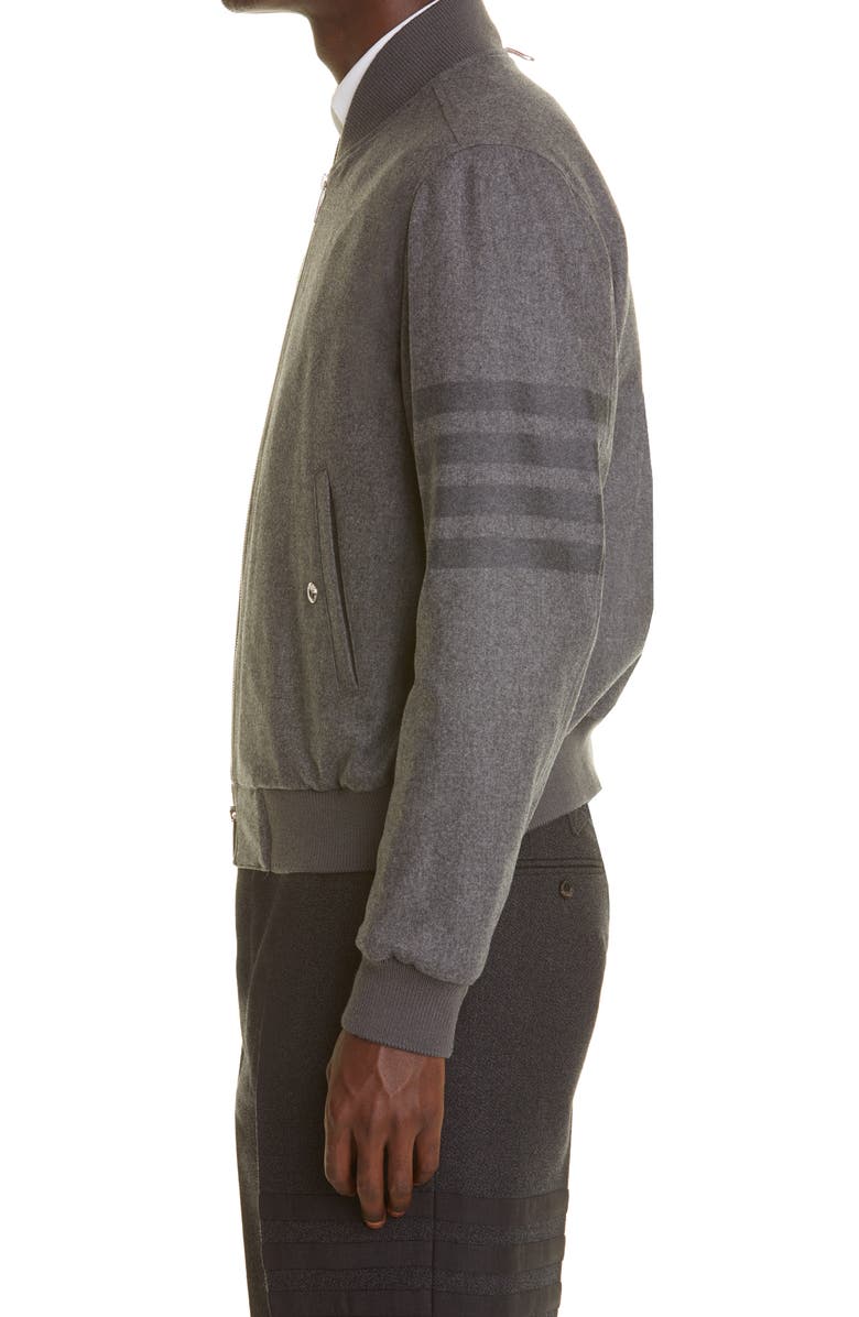 Thom Browne 4-Bar Wool & Cashmere Bomber Jacket, Alternate, color,