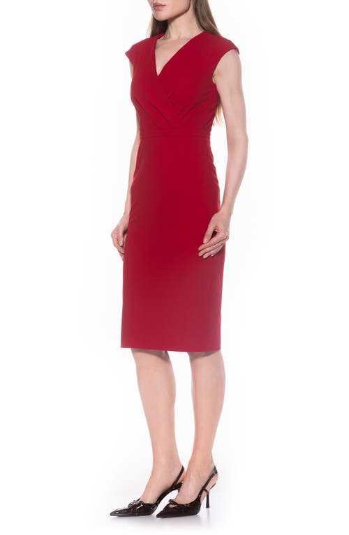 Alexia Admor Essence Cap Sleeve Midi Sheath Dress In Red