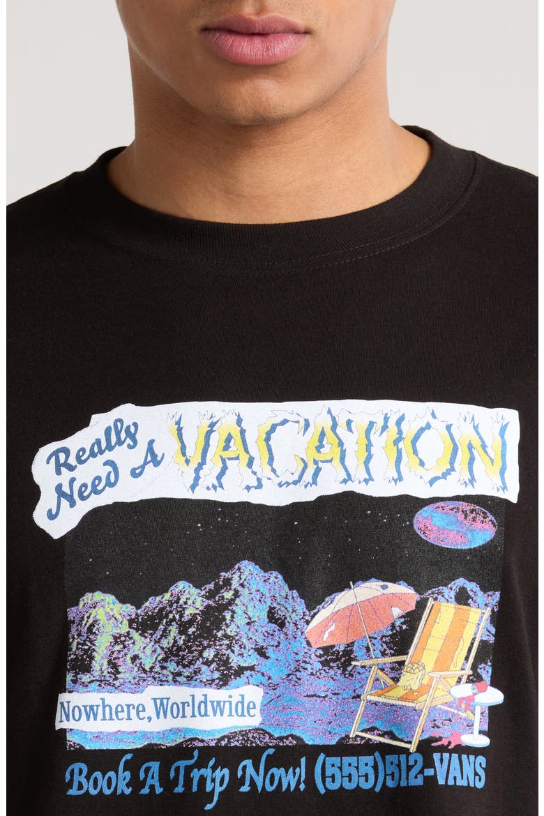 Need a Vacation Graphic T-Shirt, Alternate, color, BLACK