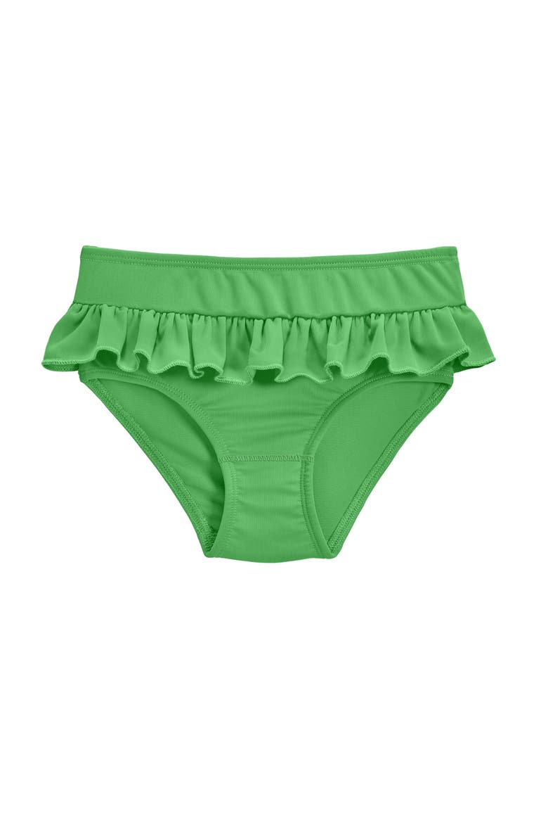 Girls UPF 50+ Ruffle Swim Briefs, Main, color, Elf Green