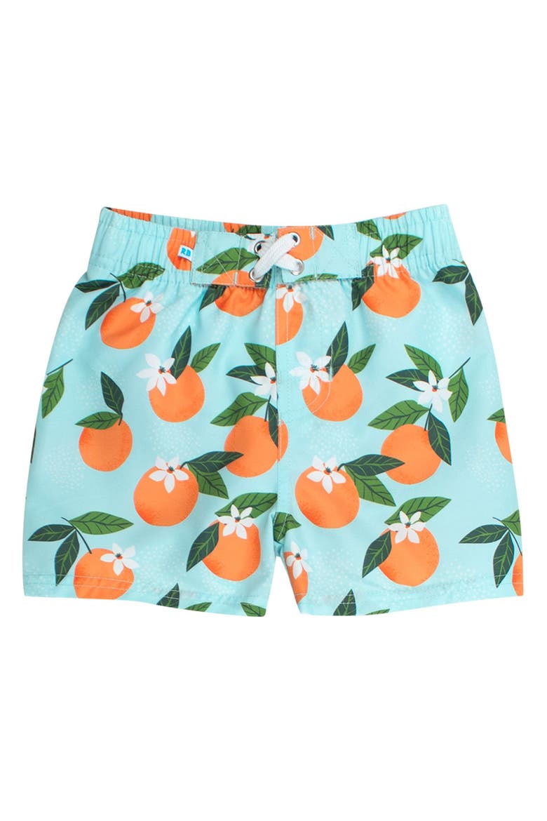 Boys Orange You The Sweetest UPF50+ Swim Trunks, Main, color, Blue Orange You The Sweetest